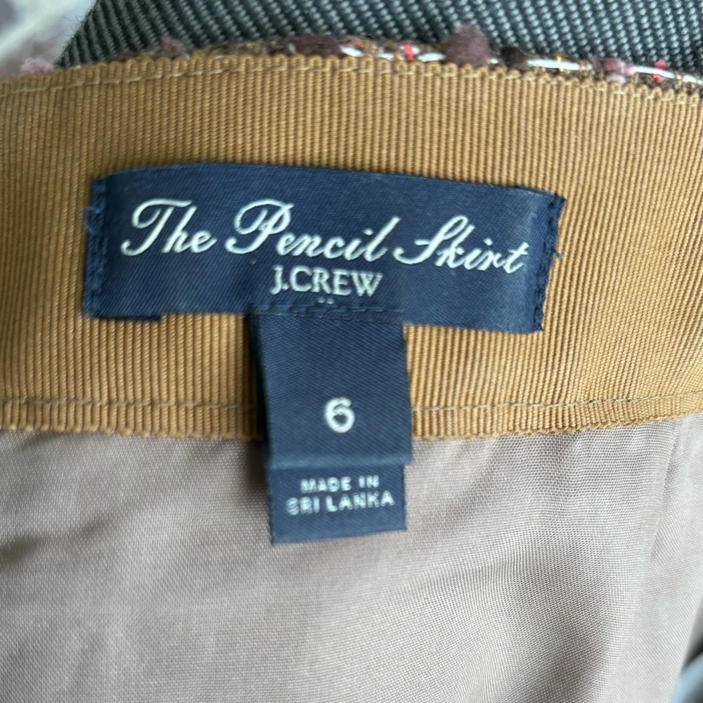 J. Crew Harvest Tweed The Pencil Skirt Size 6